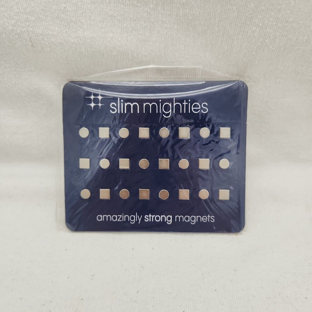 Magnets Slim Mighties Strong Heavy Duty .25" X .04" Three by Three 24 Per Pack